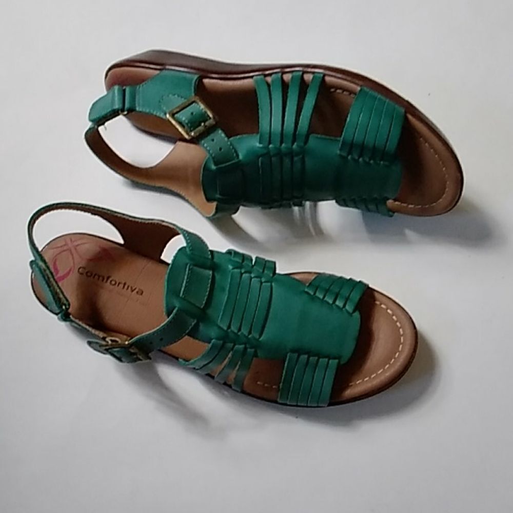 Comfortiva Leather Sandals Made in Mexico. - Picture 4 of 12